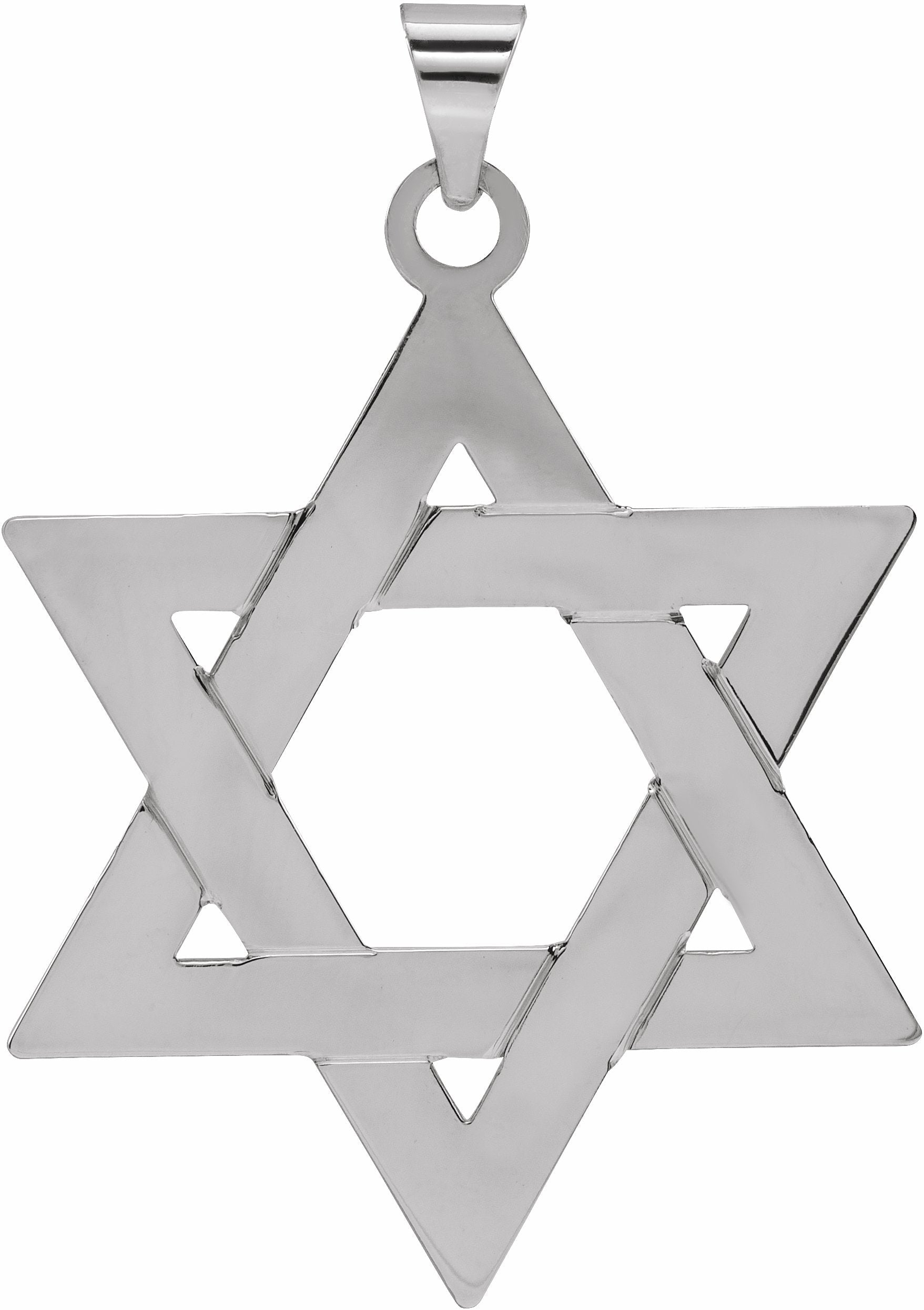 sterling silver 32x26 mm star of david pendant