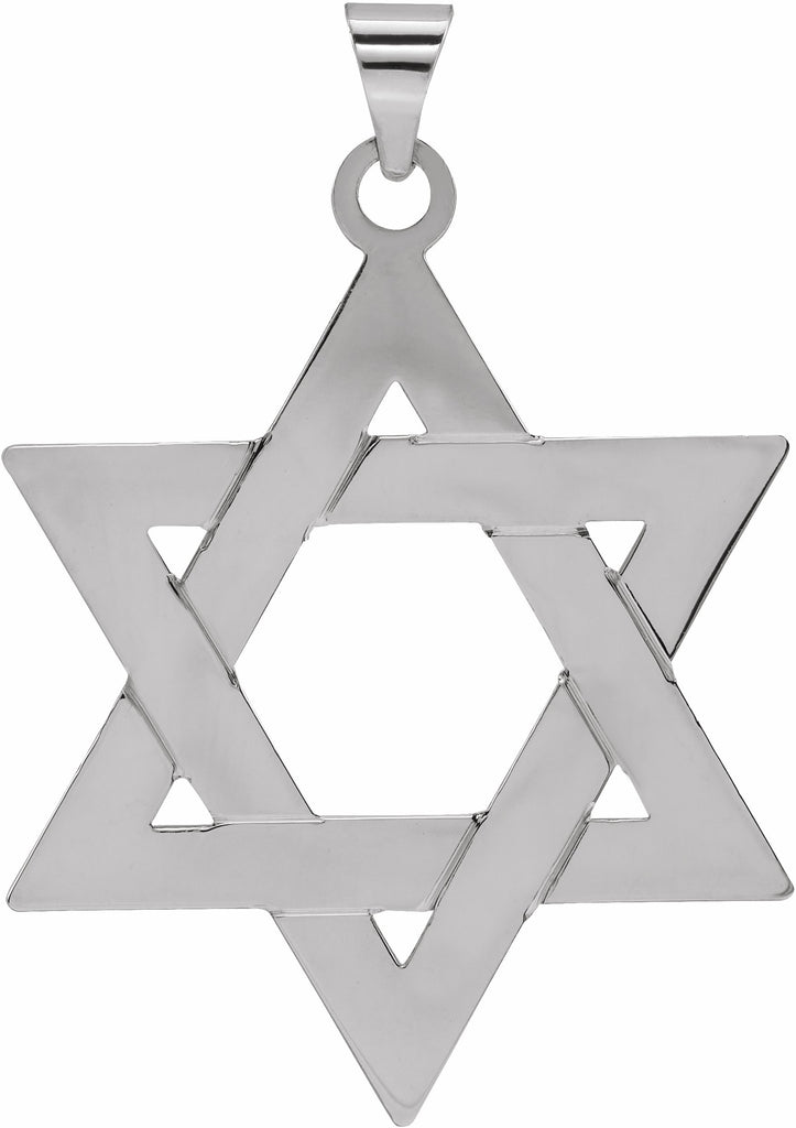 sterling silver 32x26 mm star of david pendant