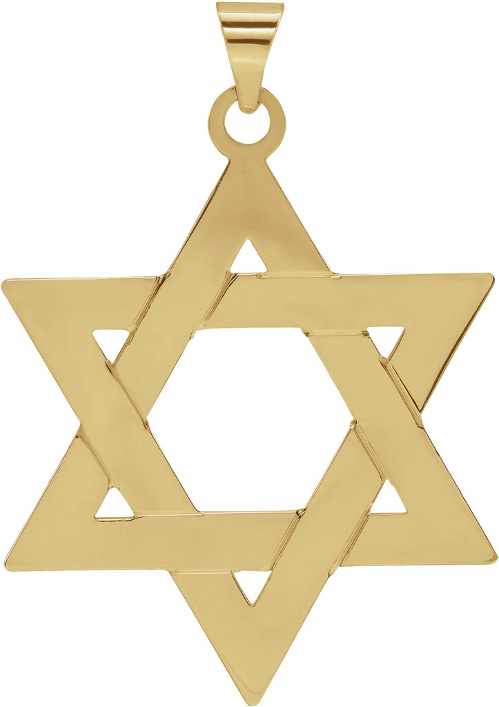 14k yellow 32x26 mm star of david pendant