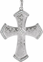 sterling silver 42.7x33.2 mm 1/5 ctw diamond cross pendant 