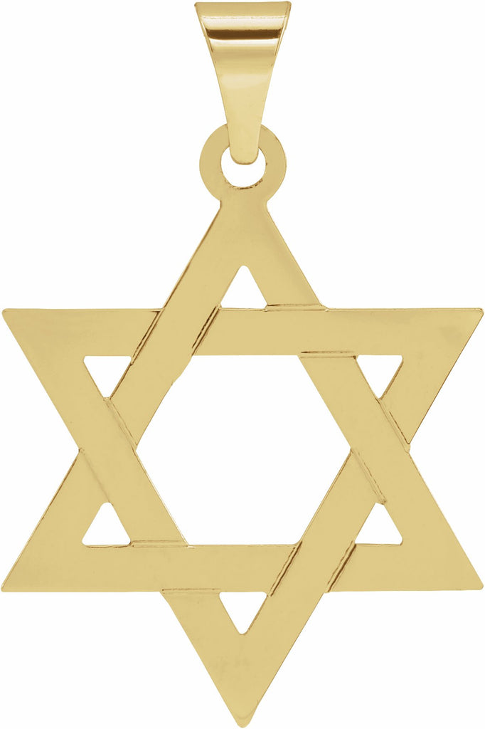 14k yellow 25x19 mm star of david pendant