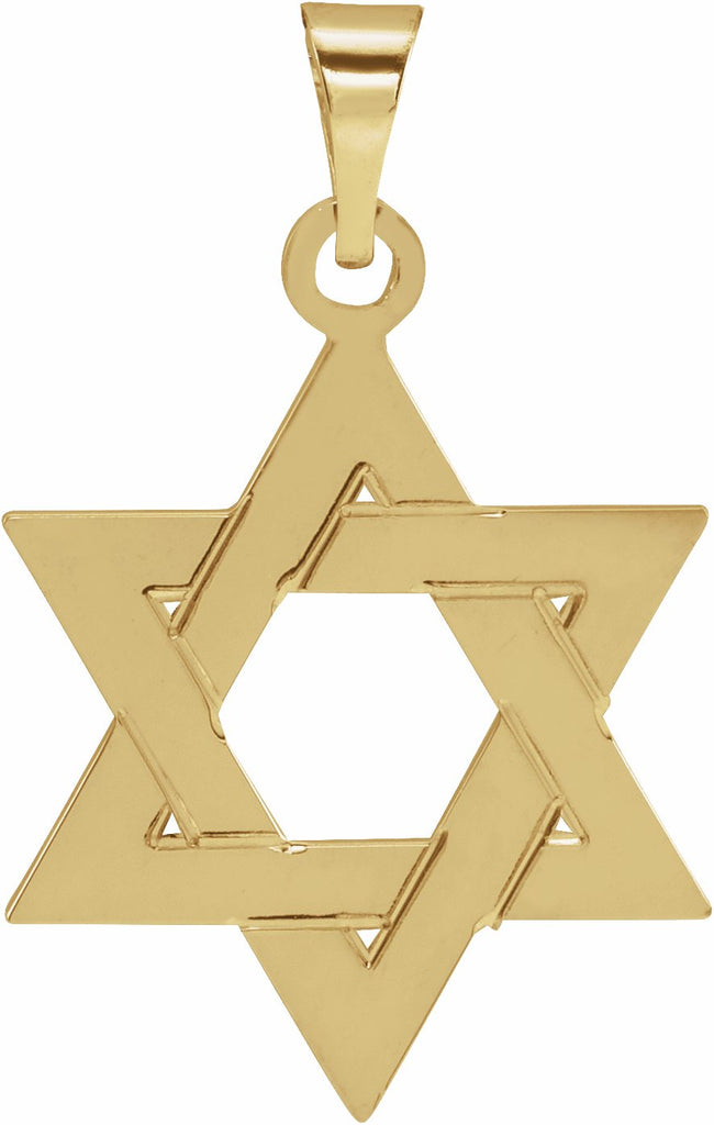 14k yellow 17x15 mm star of david pendant