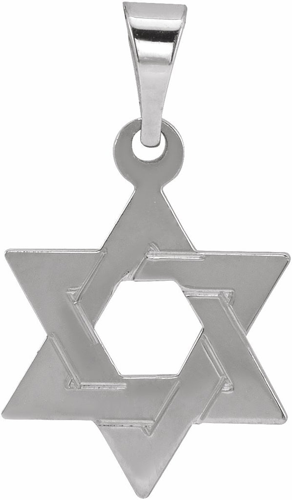 14k white 14x12 mm star of david pendant