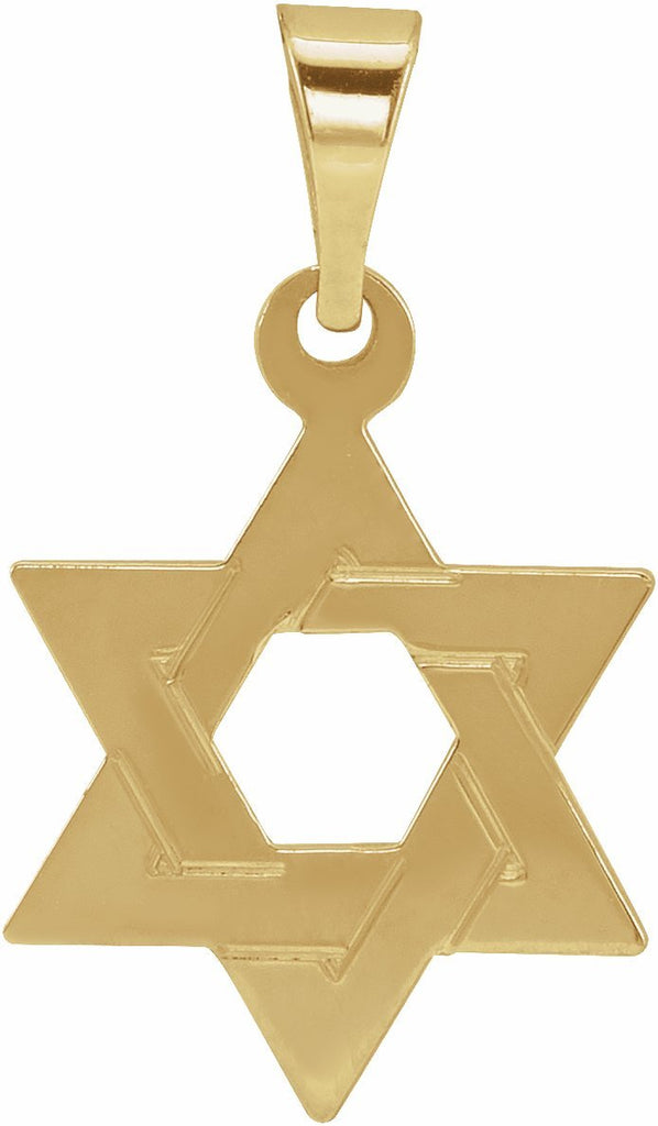 14k yellow 14x12 mm star of david pendant