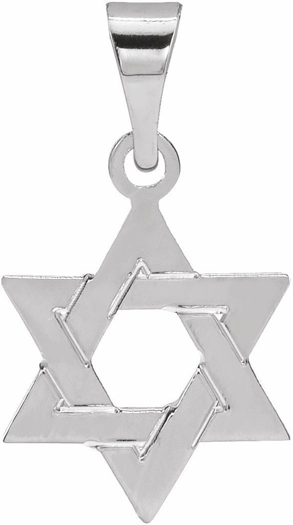 14k white 12x9 mm star of david pendant