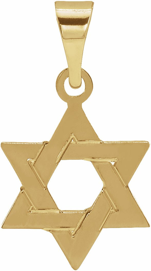 14k yellow 12x9 mm star of david pendant