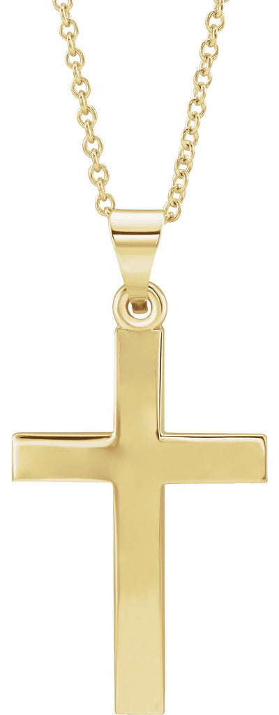 14k yellow cross 18" necklace  