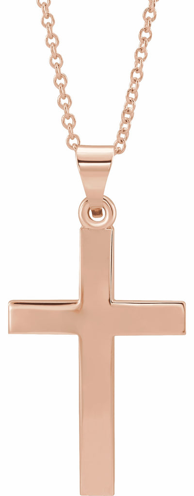 14k rose cross 18" necklace  