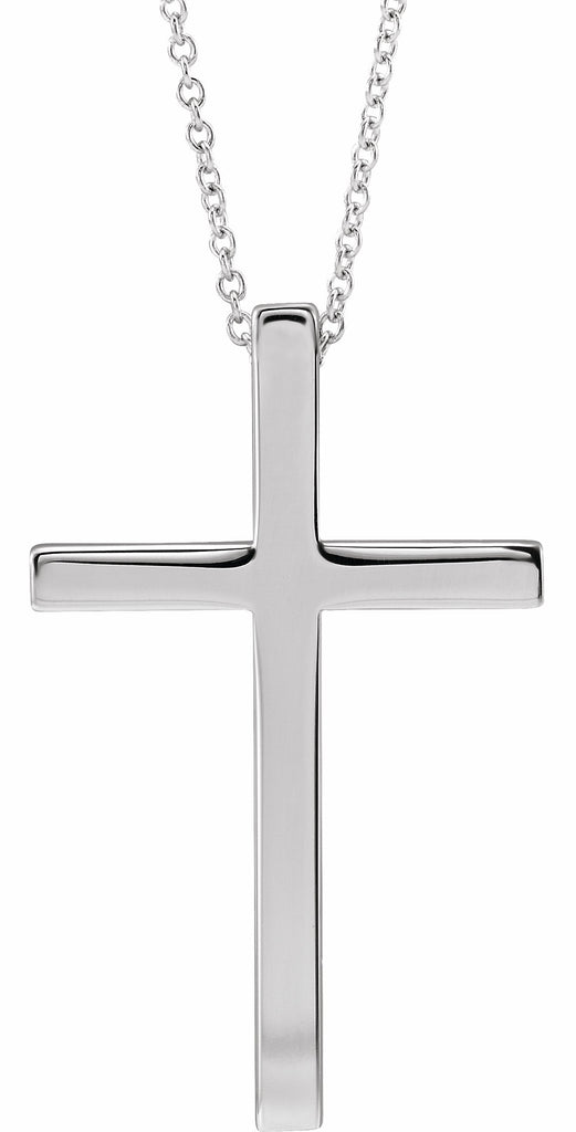 14k white cross necklace  