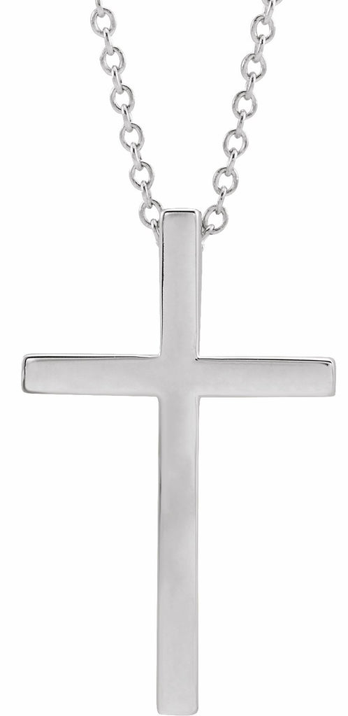 14k white cross necklace  