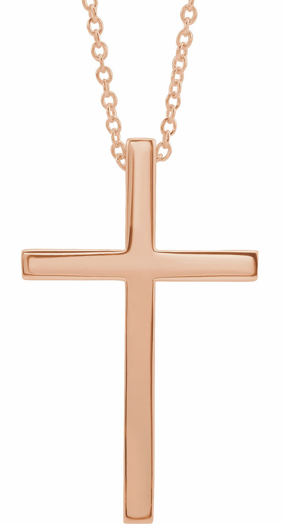 14k rose cross necklace  