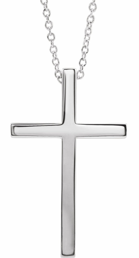 14k white cross necklace  