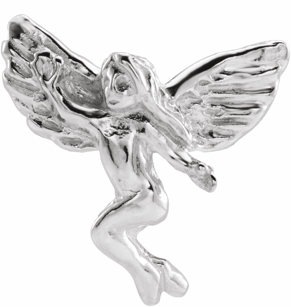 14k white 13x12 mm dancing angel lapel pin