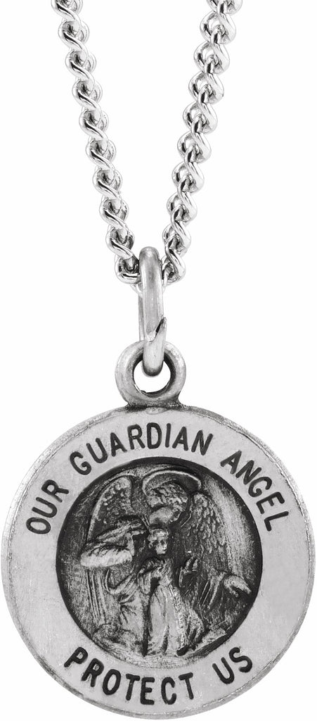 sterling silver 22 mm guardian angel necklace