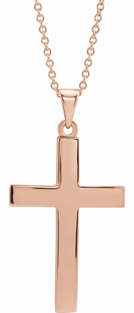 14k rose cross 18" necklace  