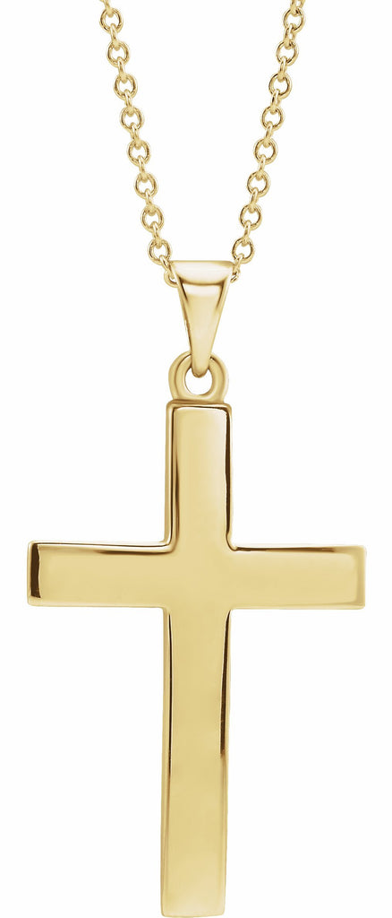 14k yellow cross 18" necklace  