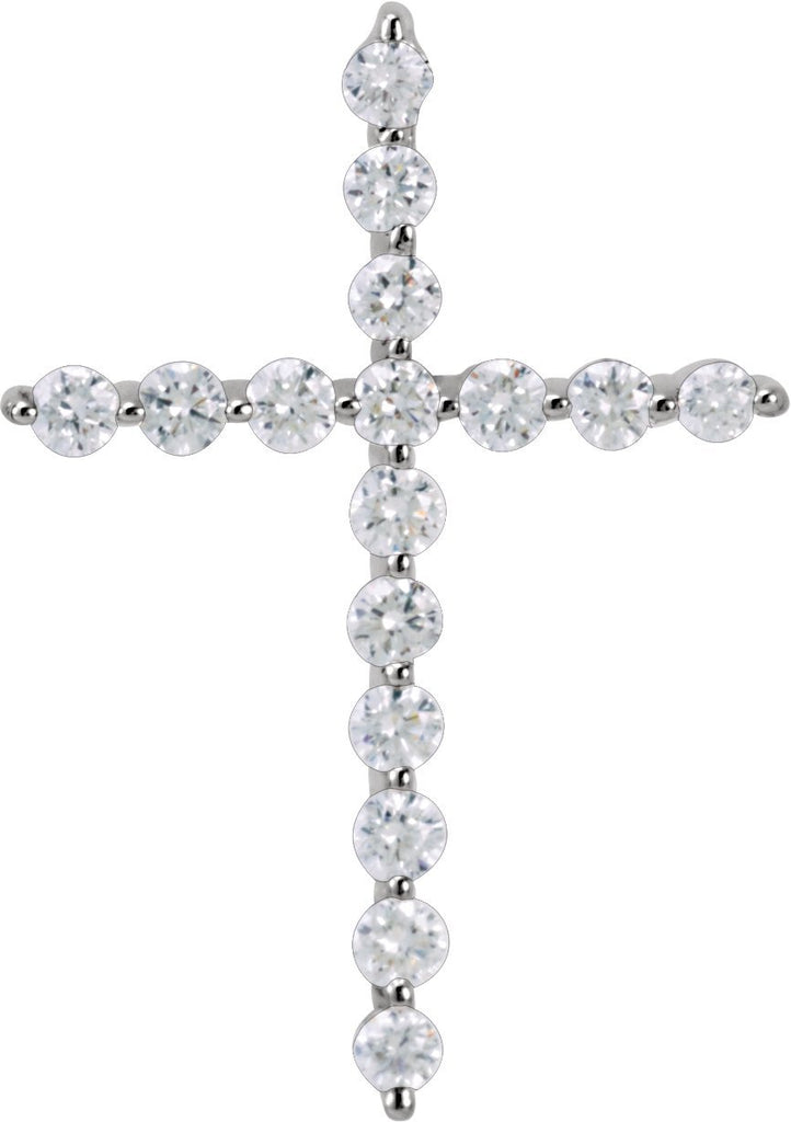 14k white 1/4 ctw diamond cross pendant