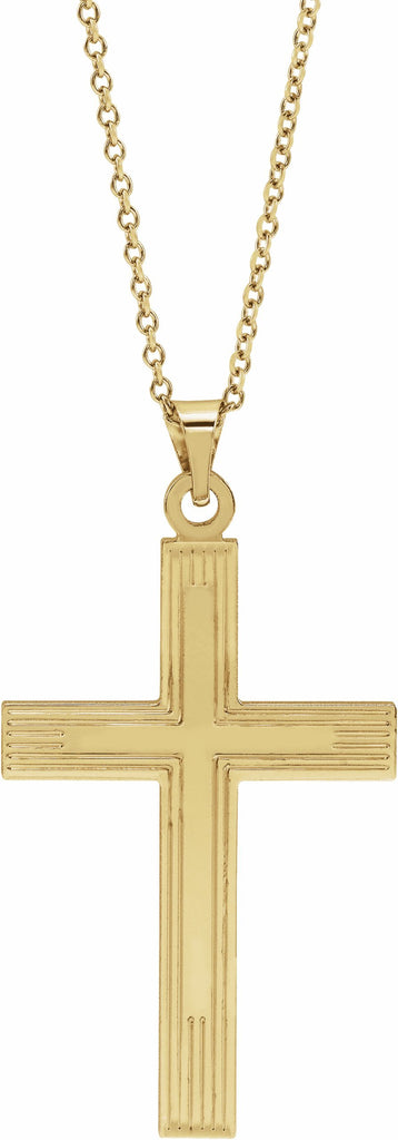 14k yellow cross necklace