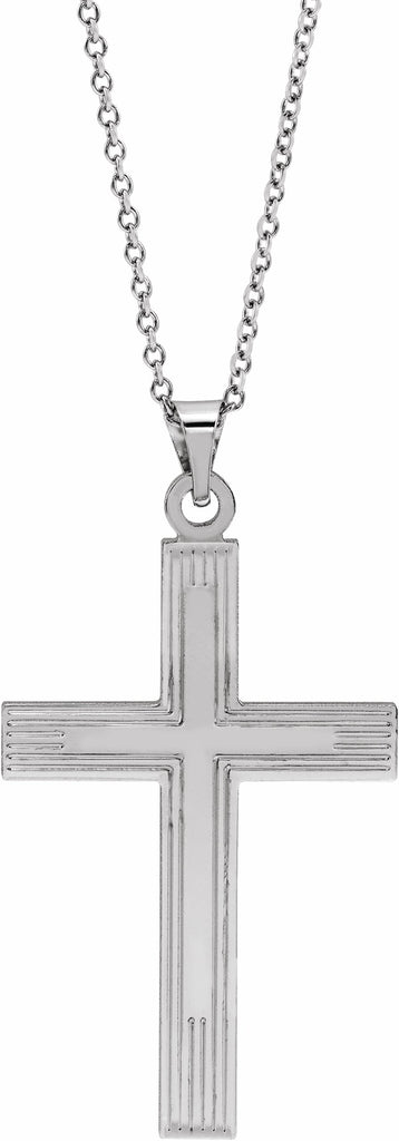 14k white cross necklace