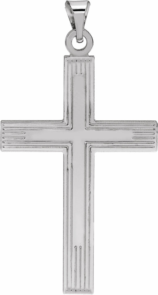 14k white cross pendant