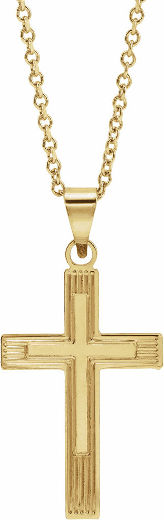 14k yellow cross necklace