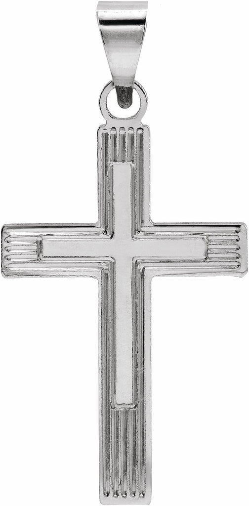 14k white cross pendant