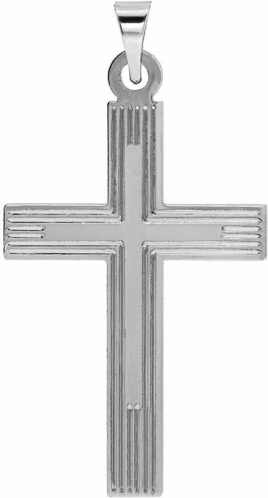 14k white cross pendant