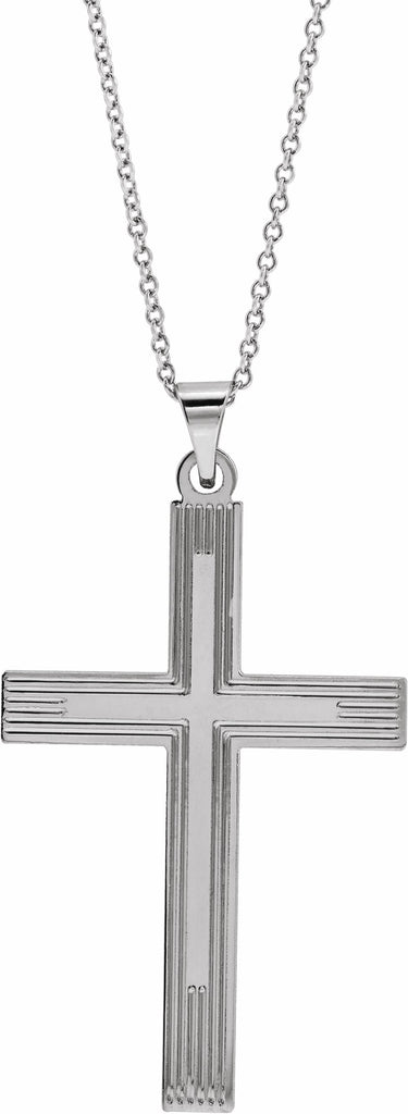 14k white cross necklace