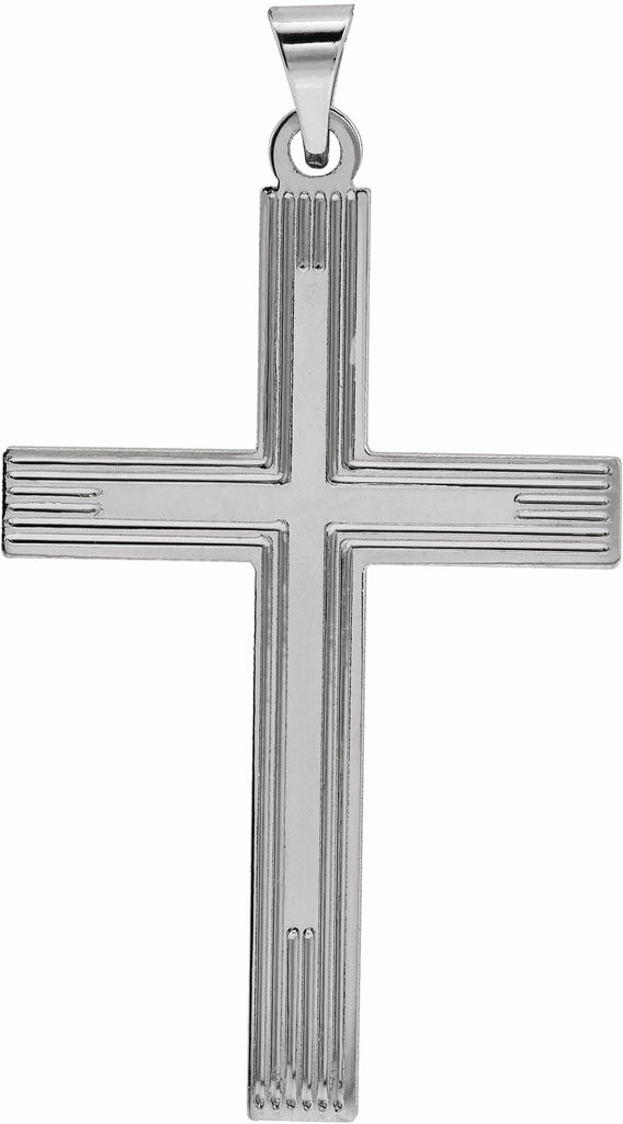 14k white cross pendant