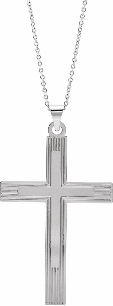 14k white cross necklace