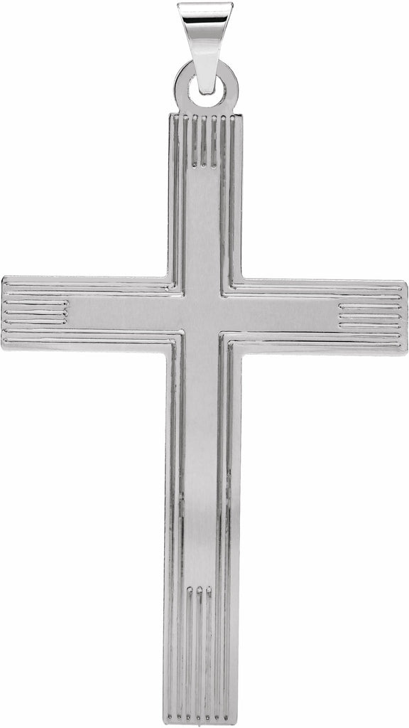 14k white cross pendant