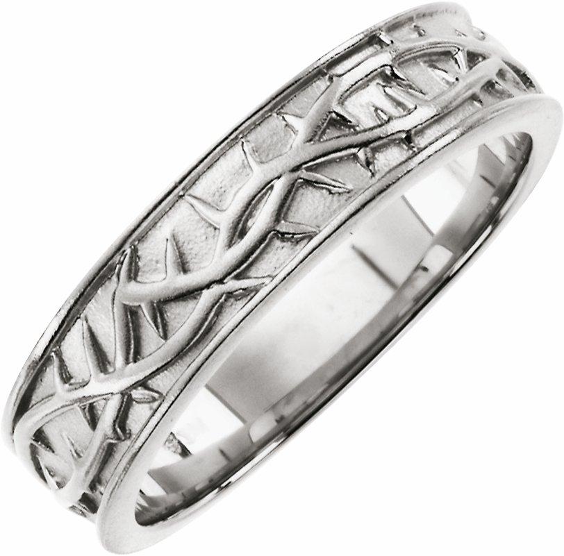 sterling silver 6 mm thorn design band size 10