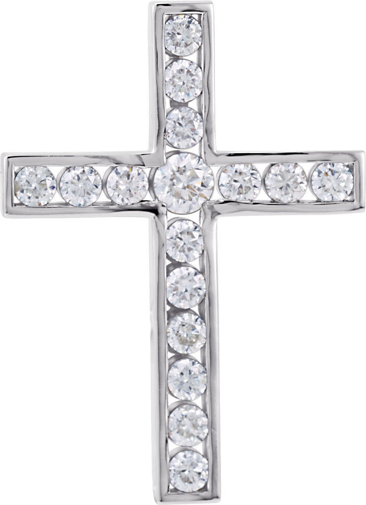 platinum 3/4 ctw diamond 26.1x18.9 mm cross pendant