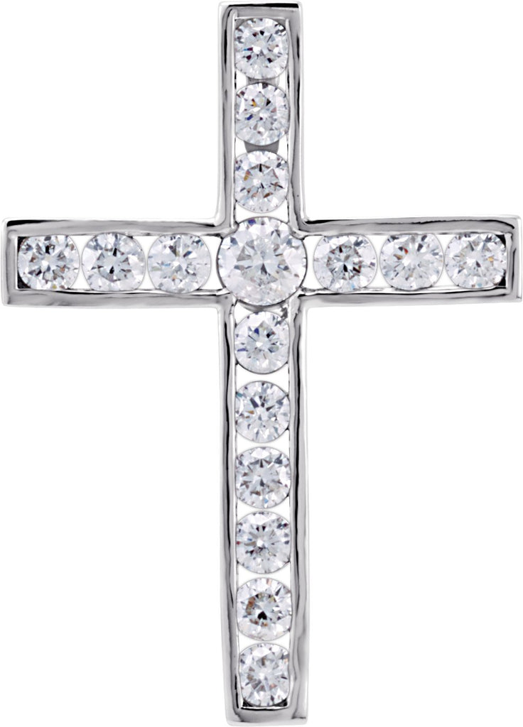 platinum 1 ctw diamond 28.2x21.2 mm cross pendant