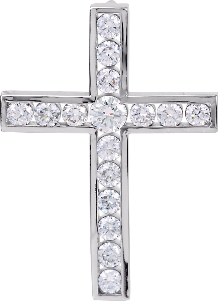 platinum 1 1/4 ctw diamond 31.4x22.8 mm cross pendant