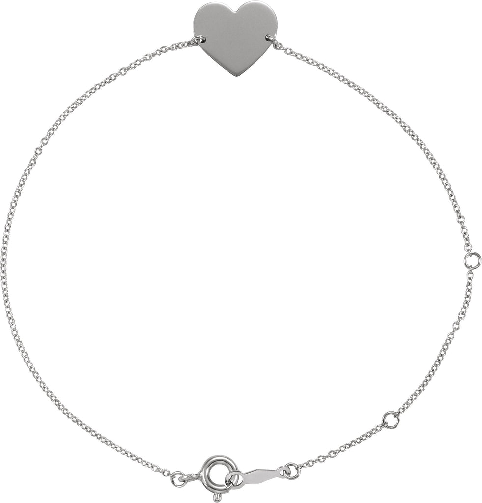 14k white heart 7-8" bracelet