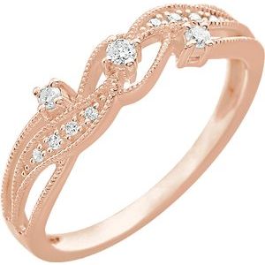 14k rose 1/10 ctw diamond anniversary band  