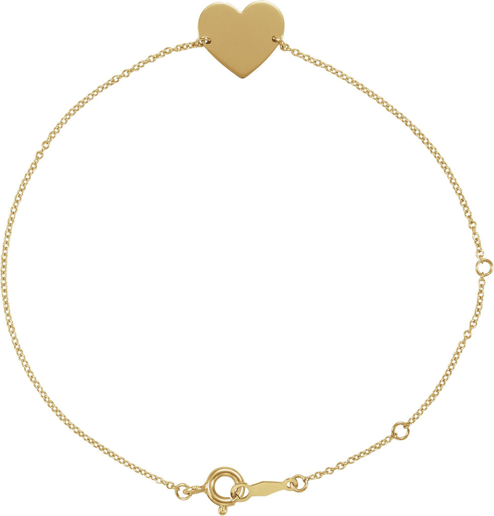 18k yellow gold-plated sterling silver heart 7-8" bracelet