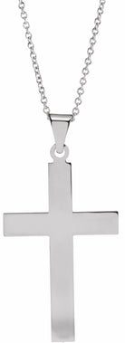 sterling silver 28 x 18 mm cross 18" necklace