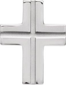 14k white 26.5x20.5 mm cross pendant