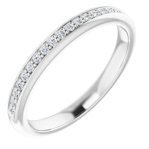 14k white 1/8 ctw diamond band for 6.5 mm square ring