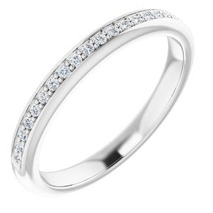 14k white 1/8 ctw diamond band for 6 mm square ring