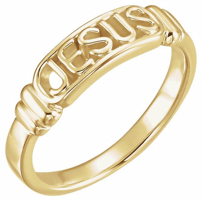 14k yellow in the name of jesusâ® chastity ring size 8