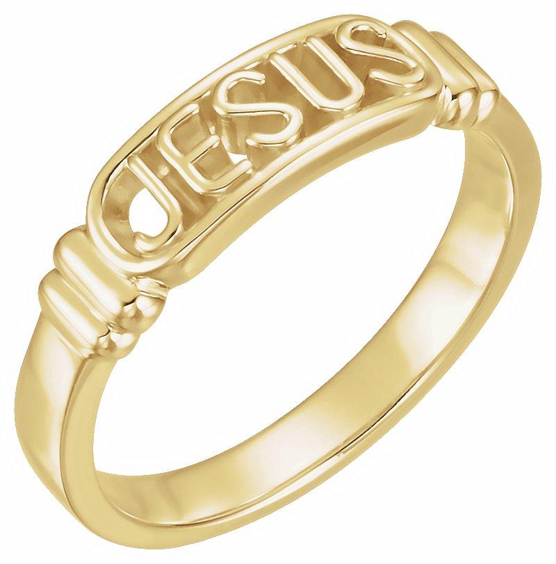 14k yellow in the name of jesusâ® chastity ring size 9