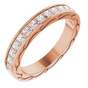 14k rose 1 ctw diamond square eternity band size 5