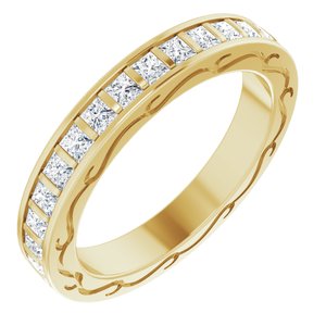 14k yellow 1 ctw diamond square eternity band size 5