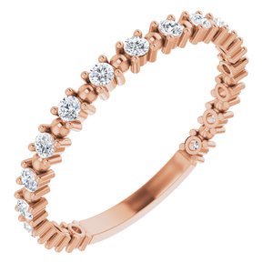 14k rose 1/3 ctw diamond beaded anniversary band