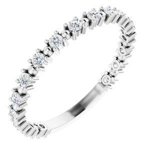 platinum 1/3 ctw diamond beaded anniversary band