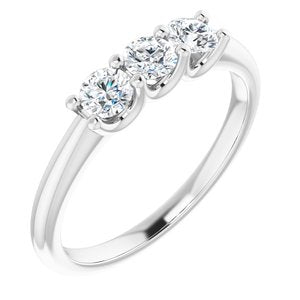 platinum 3.5 mm round forever  moissanite anniversary band 