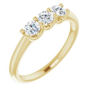 14k yellow 3.5 mm round forever  moissanite anniversary band